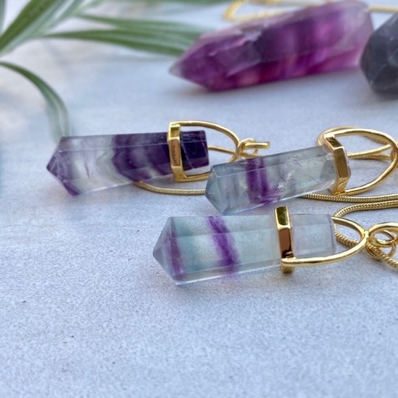❗️LAST❗️Raw Fluorite Crystal Point Necklace - Picture 6 of 9